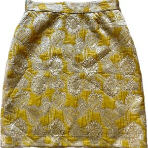 Kate Spade Yellow and Metallic Skirt. Size 6